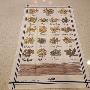 Vintage Cotton Kitchen Total Dried Pasta 29x18" Made In England